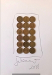 Coins on Cardboard