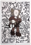 Death NYC  Kaws X Haring  Srigraphie avec cadre